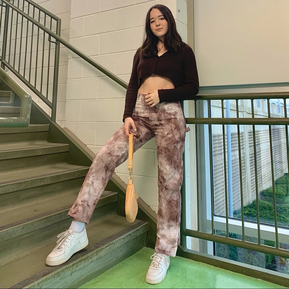 brown tye dyed dickies